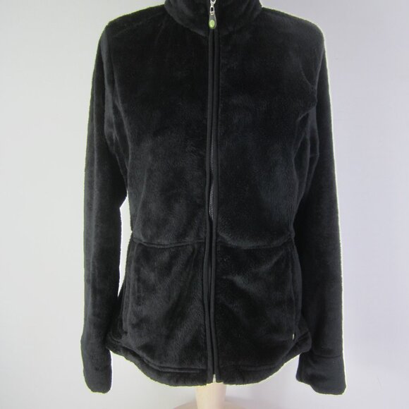 DAKINI Women M Black Mock Neck LS Full Zip Fleece Jacket Soft Pockets Comfy - Picture 9 of 10